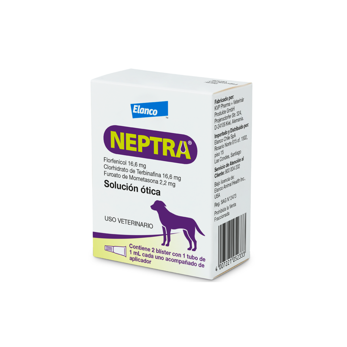Neptra- Tratamiento una dosis para otitis externa