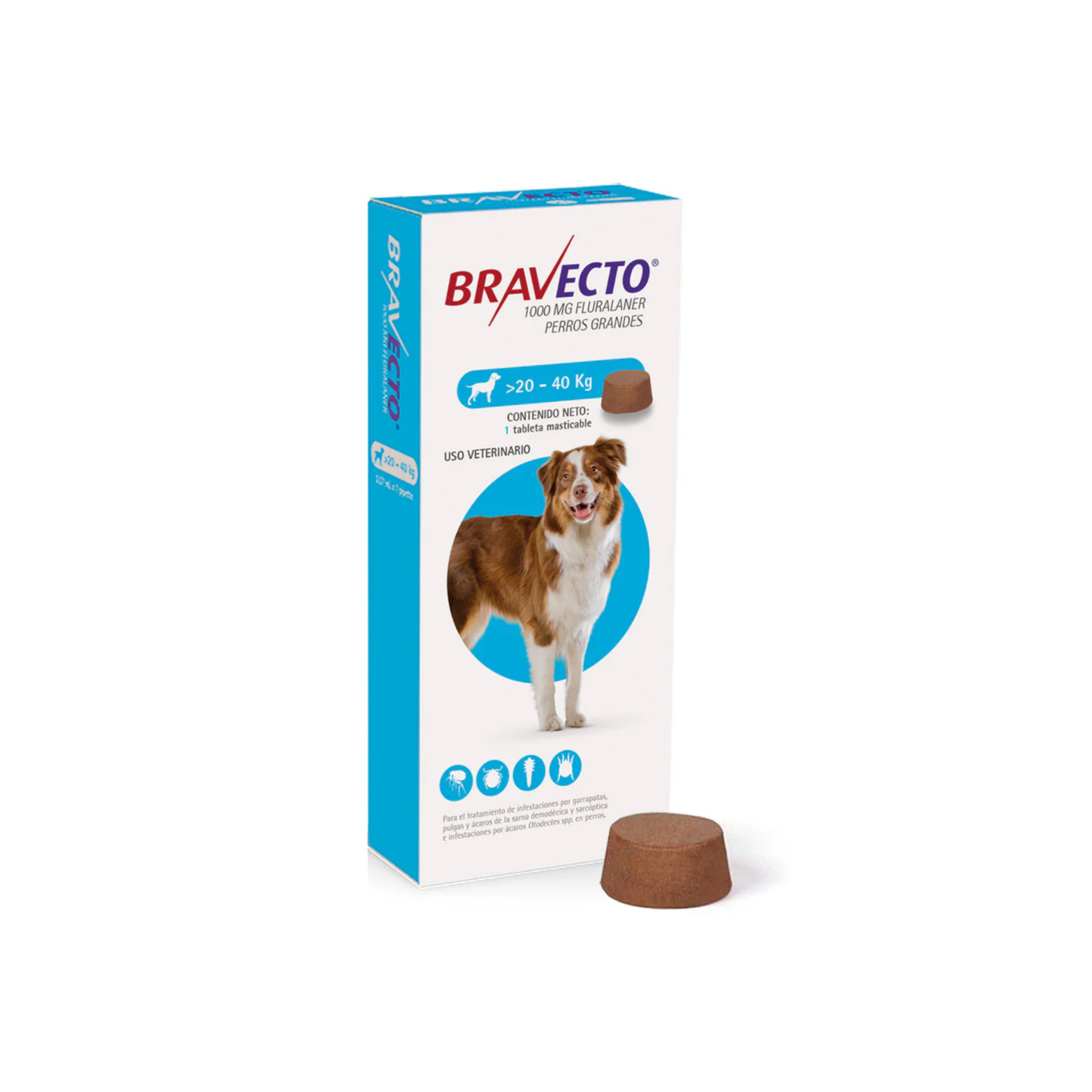 Bravecto- Comprimido masticables contra pulgas, garrapatas y acaros