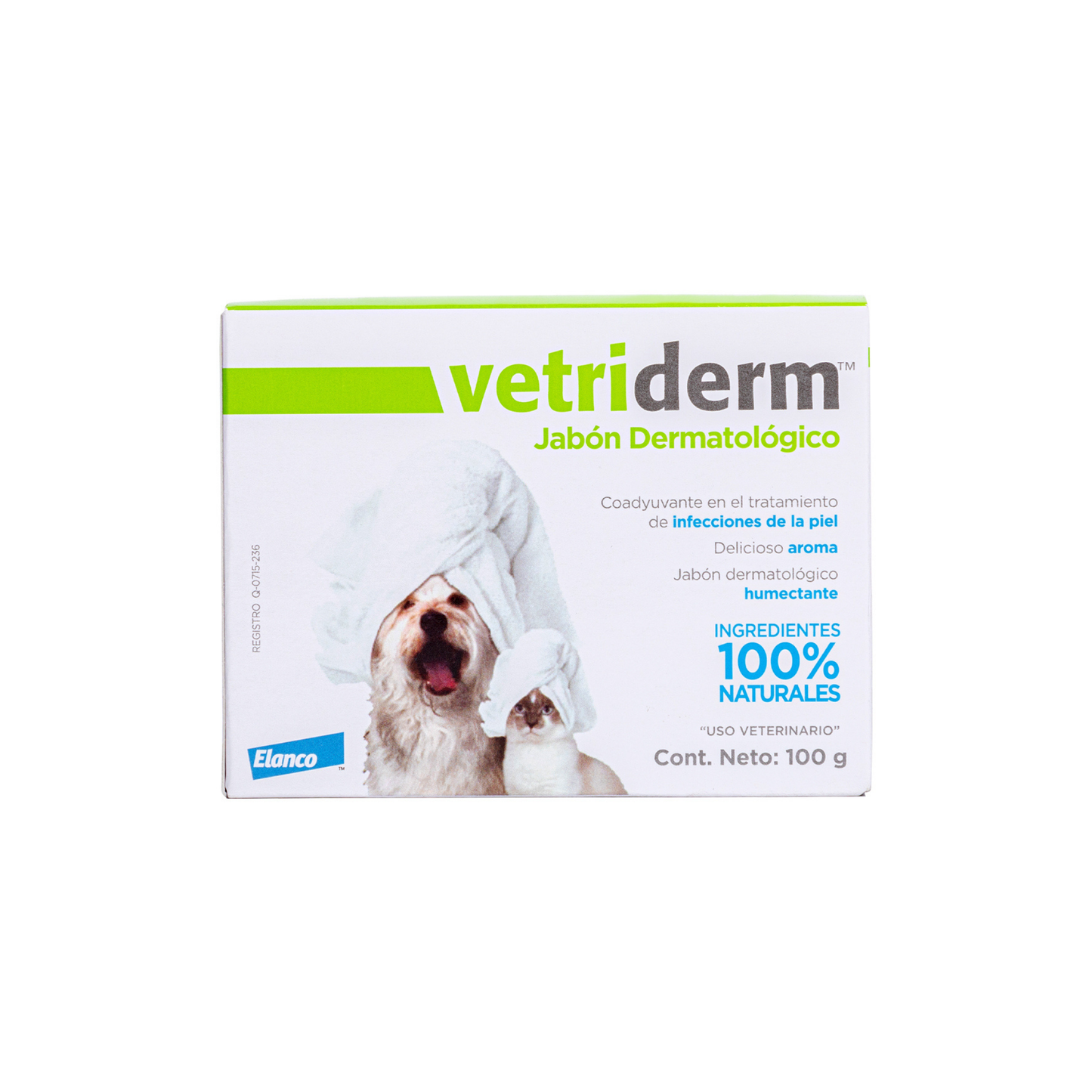 Jabón Vetriderm 100gm- coadyuvante para control de infecciones